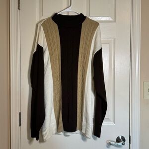 Jordan Craig Men's Turtleneck Sweater - Black, Cream, Brown